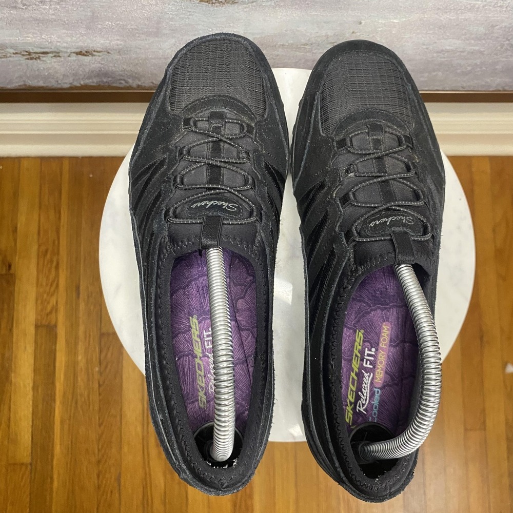 Skechers Shoes Womens Size 9.5 Black Relaxed Fit Memory Foam Sneakers SN 23020 - Picture 7 of 11